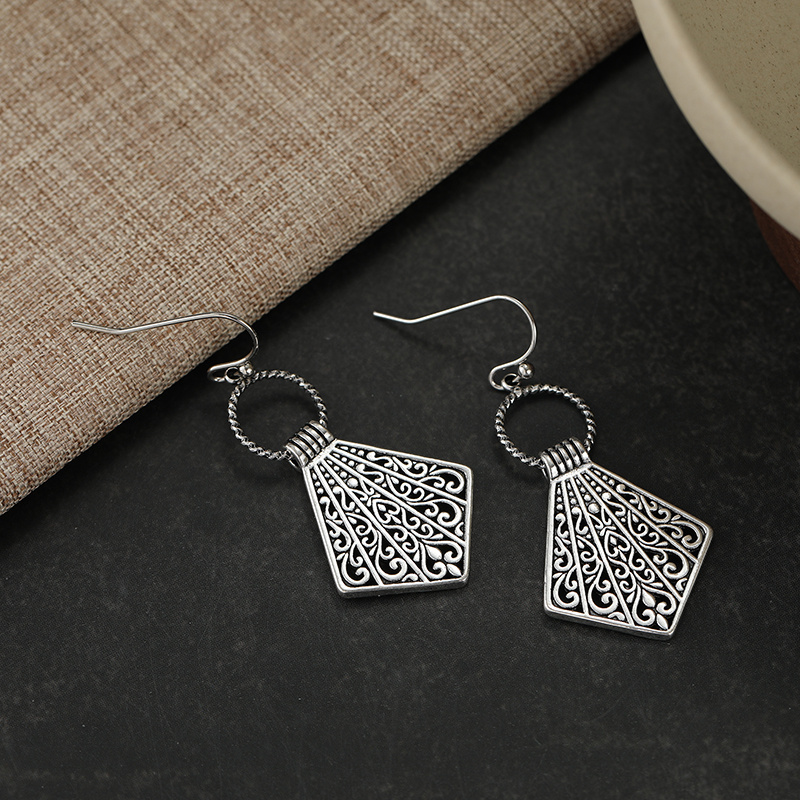 Women's Vintage Hollow Pattern Carved Ear Hook Earrings